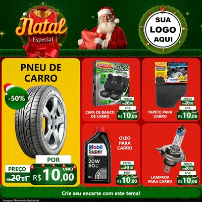Modelo de Rede Social para Feed Facebook com o tema Natal Especial para Auto peças