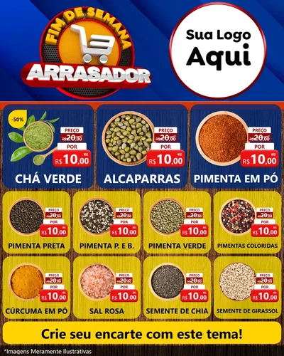 Modelo de Rede Social para Feed Instagram com o tema Fim De Semana Arrasador para Produtos Naturais