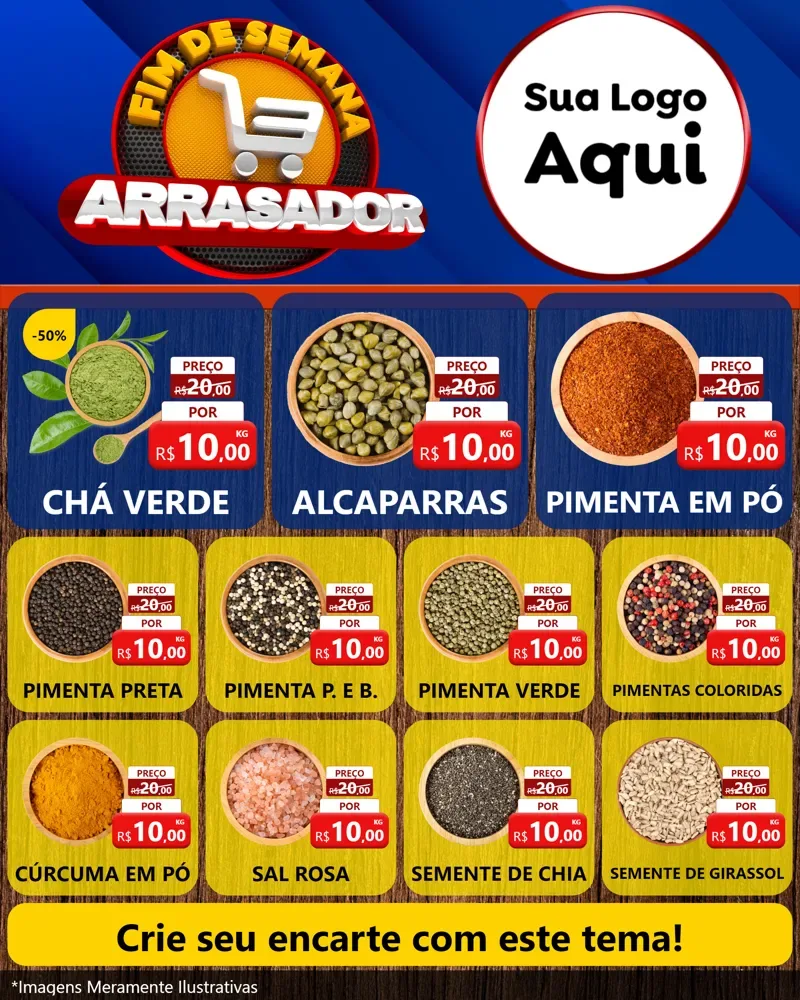 Modelo de Rede Social para Feed Instagram com o tema Fim De Semana Arrasador para Produtos Naturais