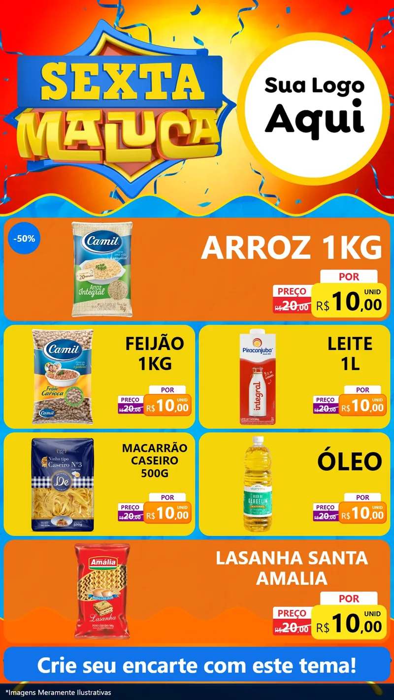 Modelo de TV para TV Vertical com o tema Sexta Maluca para Supermercado