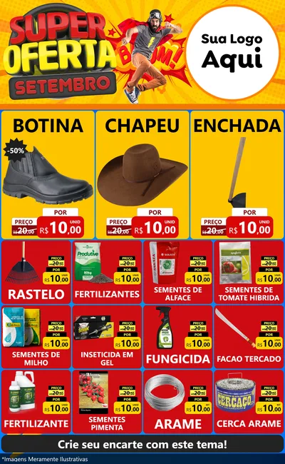 Modelo de Encarte para Encarte Grande com o tema Super Oferta Setembro para Agropecuária