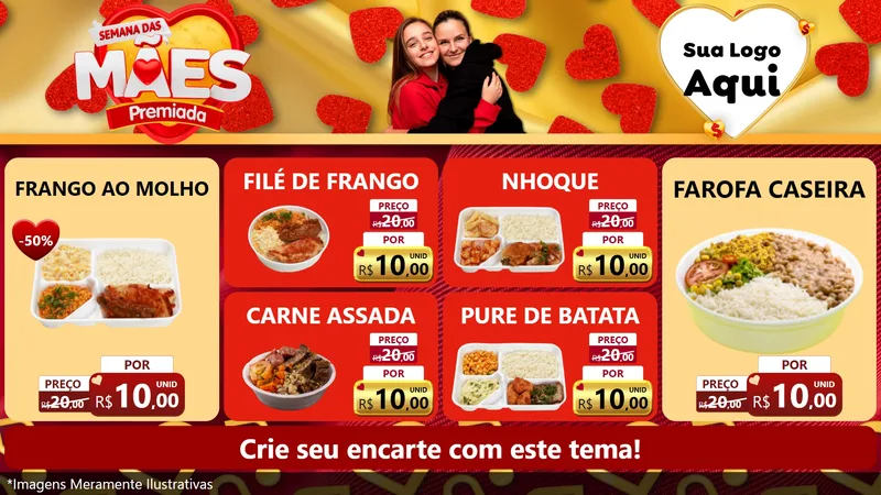 Modelo de TV para TV Horizontal com o tema Semana das Mães Premiada para Restaurante