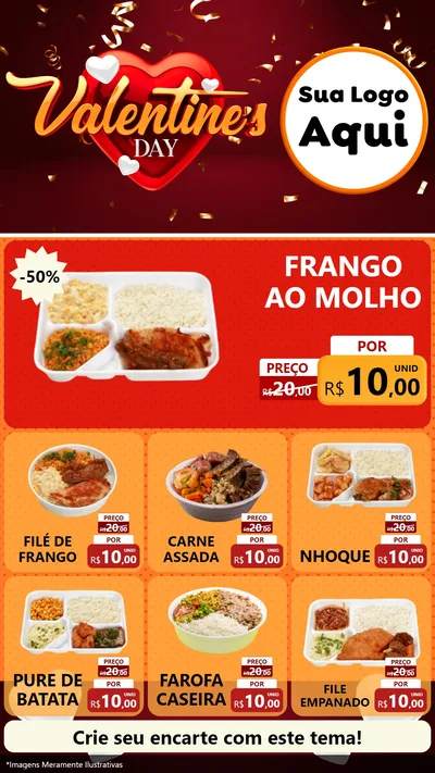 Modelo de Rede Social para Stories com o tema Valentine's Day para Restaurante