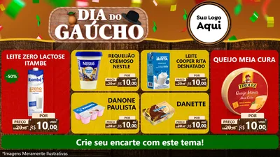 Modelo de TV para TV Horizontal com o tema Dia do Gaúcho para Frios e Laticínios