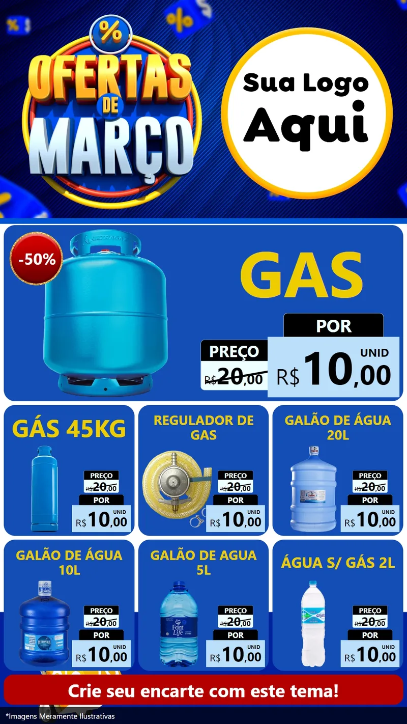 Modelo de Rede Social para Stories com o tema Ofertas de Março para Água e gás