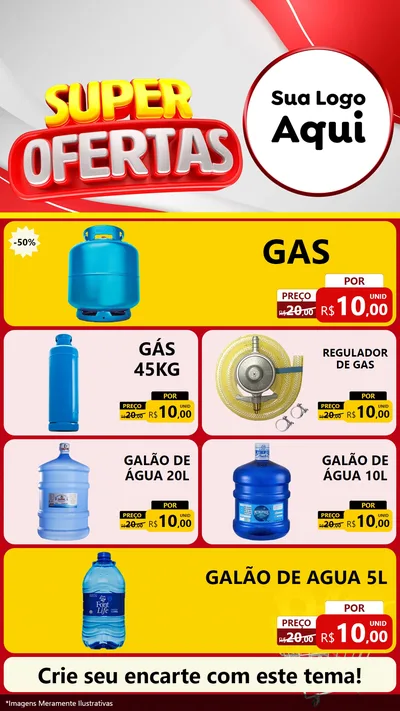 Modelo de TV para TV Vertical com o tema Super Ofertas para Água e gás