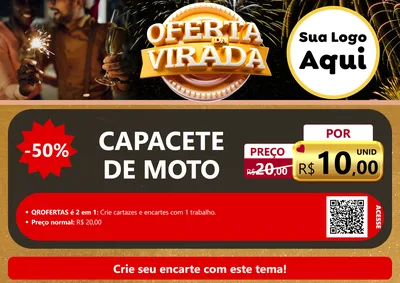 Modelo de Cartaz para Cartaz A4 Horizontal com o tema Oferta da Virada para Moto peças