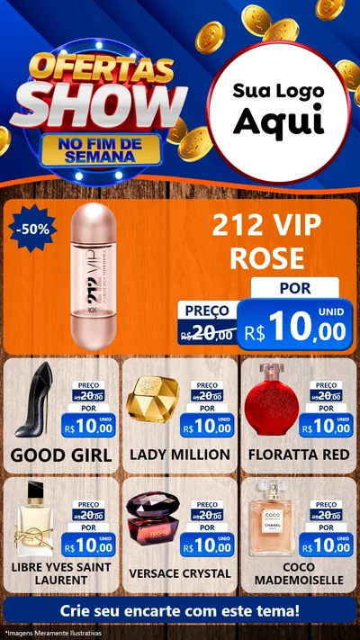 Modelo de Rede Social para Stories com o tema Ofertas Show No Fim De Semana para Perfumes