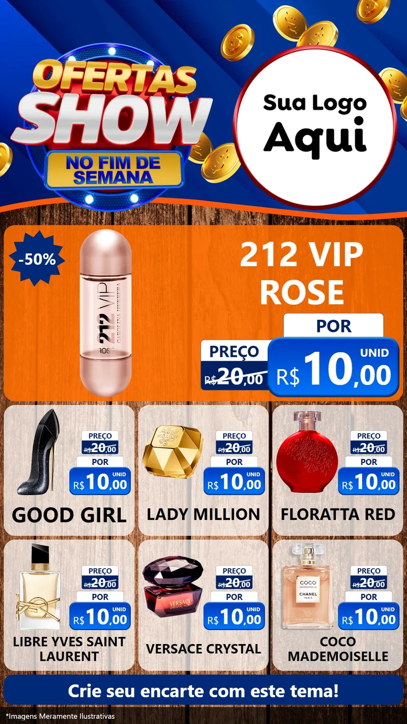 Modelo de Rede Social para Stories com o tema Ofertas Show No Fim De Semana para Perfumes
