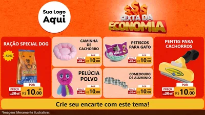 Modelo de TV para TV Horizontal com o tema Sexta da Economia para Pet Shop