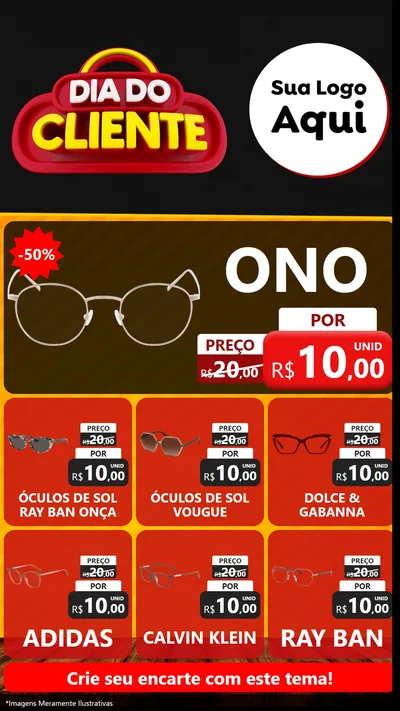 Modelo de Rede Social para Stories com o tema Dia do Cliente para Óticas