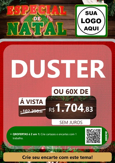 Modelo de Cartaz para Cartaz A4 Vertical com o tema Especial de Natal para Concessionaria de Carros
