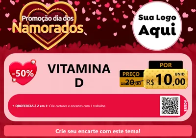 Modelo de Cartaz para Cartaz A4 Horizontal com o tema Promoção Dia Dos Namorados para Farmácia