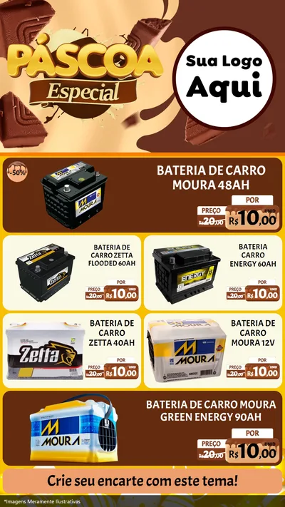 Modelo de TV para TV Vertical com o tema Páscoa Especial para Baterias Elétricas
