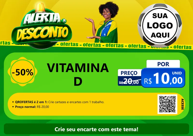 Modelo de Cartaz para Cartaz A4 Horizontal com o tema Alerta de Desconto para Farmácia