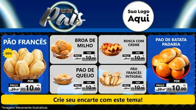 Modelo de TV para TV Horizontal com o tema Sorteio Dia Dos Pais para Padaria