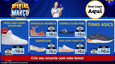 Modelo de TV para TV Horizontal com o tema Ofertas de Março para Calçados