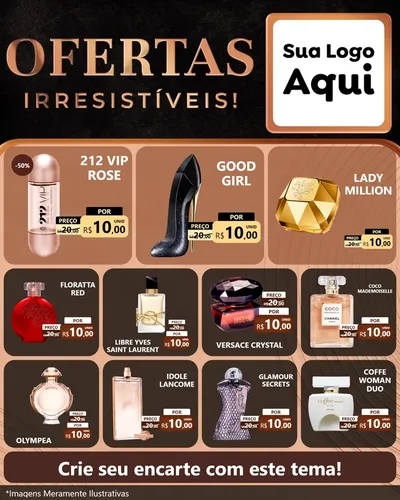 Modelo de Rede Social para Feed Instagram com o tema Ofertas Irresistíveis! para Perfumes