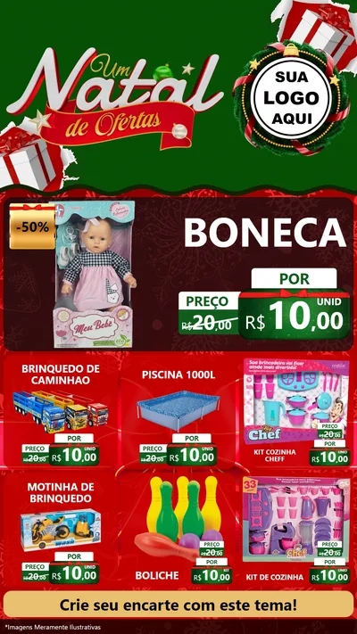 Modelo de Rede Social para Stories com o tema Um Natal de Ofertas para Brinquedos