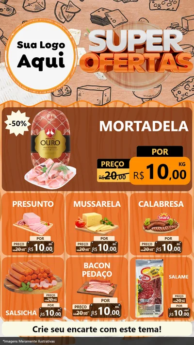 Modelo de Rede Social para Stories com o tema Super Ofertas para Frios e Laticínios