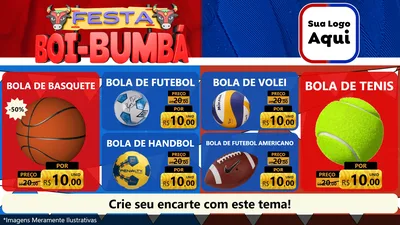 Modelo de TV para TV Horizontal com o tema Festa Boi Bumbá para Artigos Esportivos