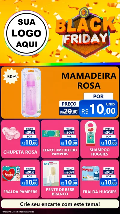 Modelo de Rede Social para Stories com o tema Black Friday para Bebês