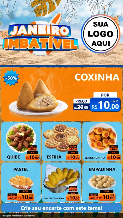Modelo de Rede Social para Stories com o tema Janeiro Imbatível para Salgadaria