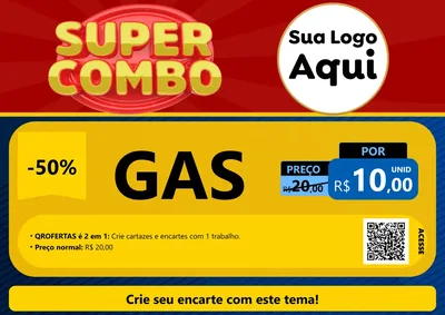 Modelo de Cartaz para Cartaz A4 Horizontal com o tema Super Combo para Água e gás