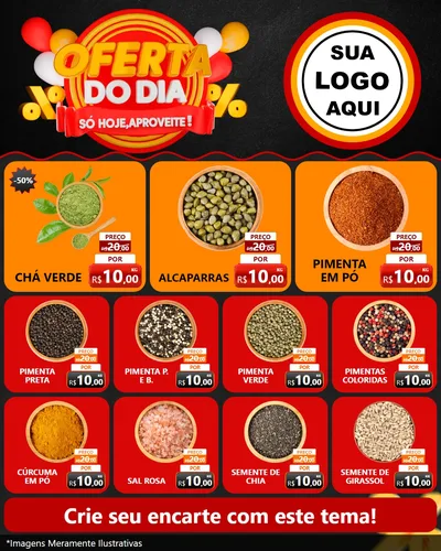 Modelo de Rede Social para Feed Instagram com o tema Oferta do Dia - Só hoje, Aproveite! para Produtos Naturais