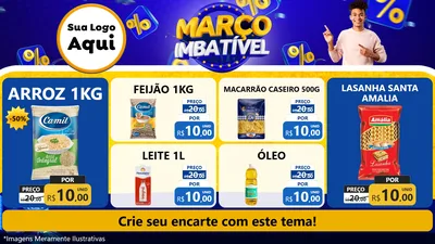 Modelo de TV para TV Horizontal com o tema Março Imbatível para Supermercado