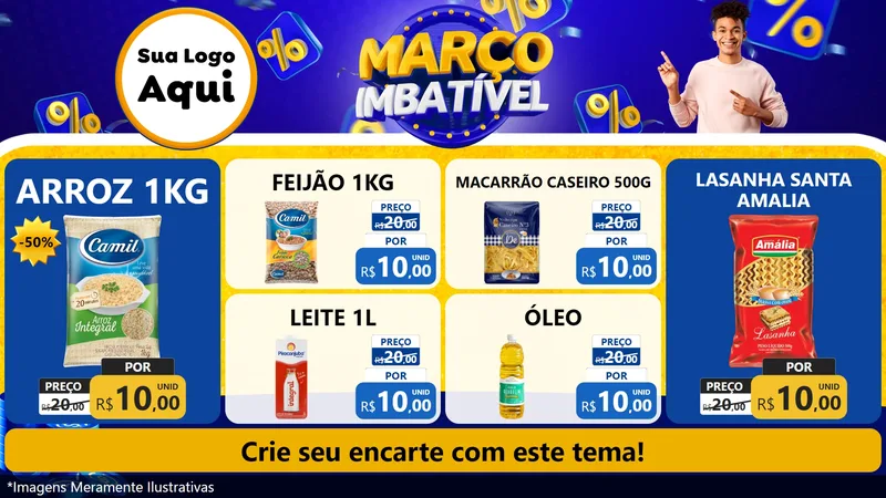 Modelo de TV para TV Horizontal com o tema Março Imbatível para Supermercado