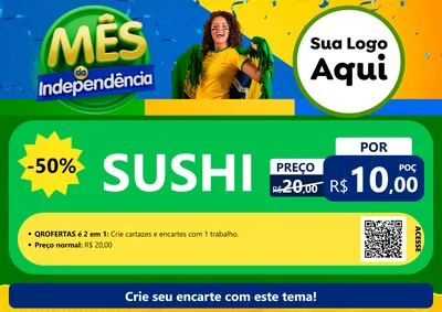 Modelo de Cartaz para Cartaz A4 Horizontal com o tema Mês da Independência para Comida japonesa