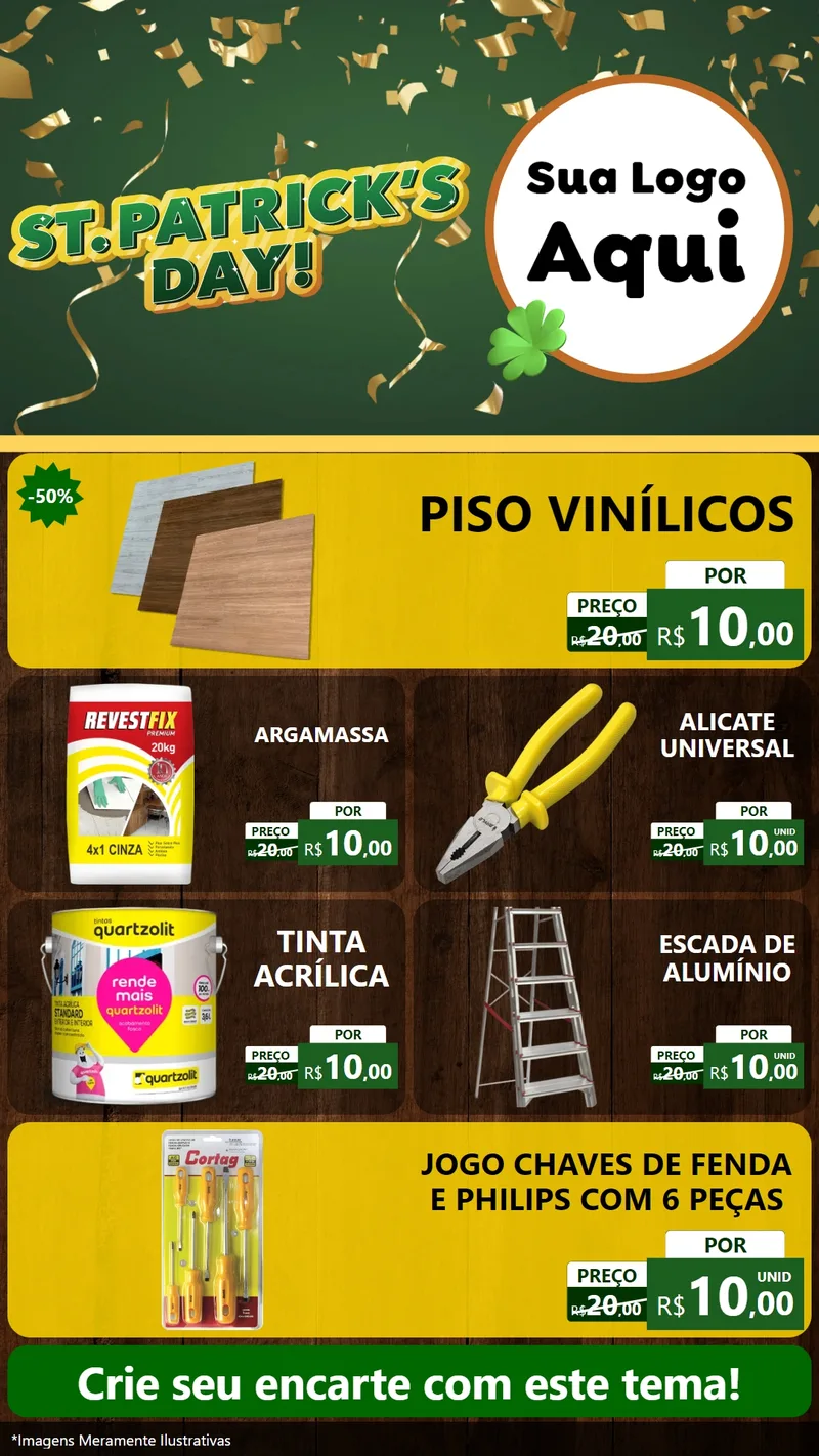 Modelo de TV para TV Vertical com o tema St Patriks Day para Material para Construção