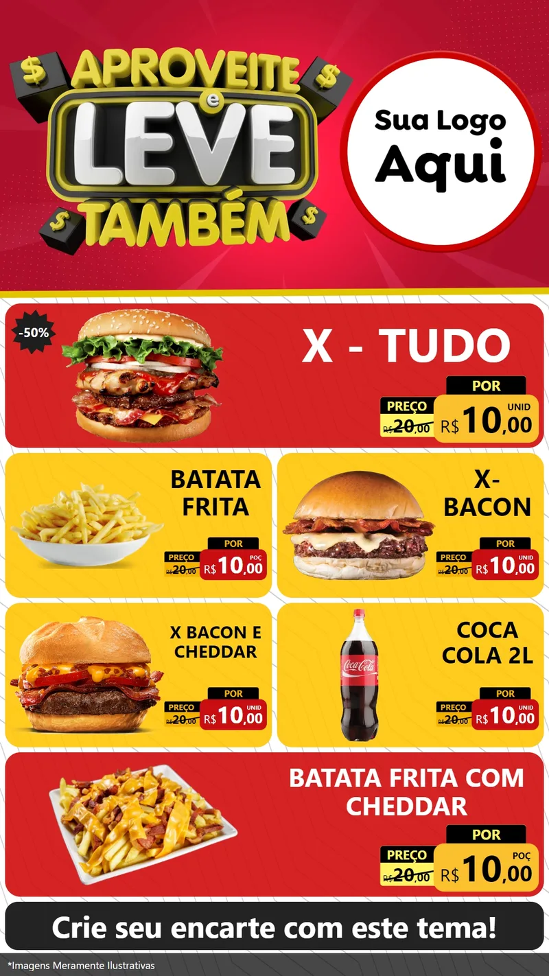 Modelo de TV para TV Vertical com o tema Aproveite e Leve Também para Hamburgueria