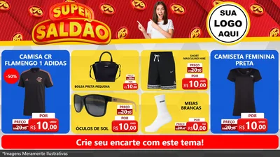 Modelo de TV para TV Horizontal com o tema Super Saldão para Roupas e acessórios