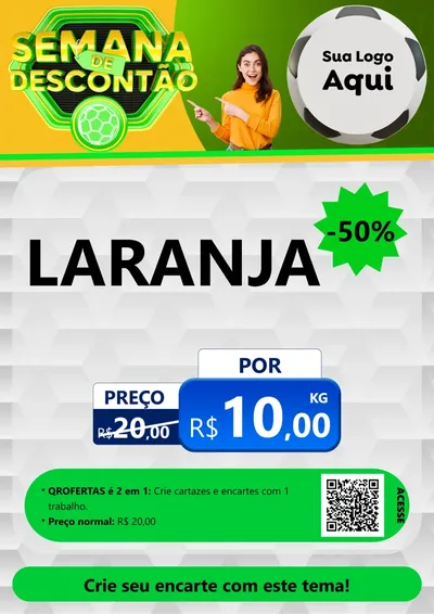 Modelo de Cartaz para Cartaz A4 Vertical com o tema Semana de Descontão - Copa para Hortifrúti