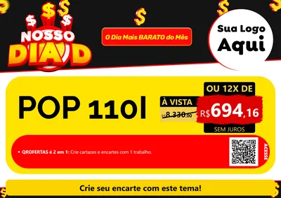 Modelo de Cartaz para Cartaz A4 Horizontal com o tema Nosso Dia D para Concessionaria de Motos
