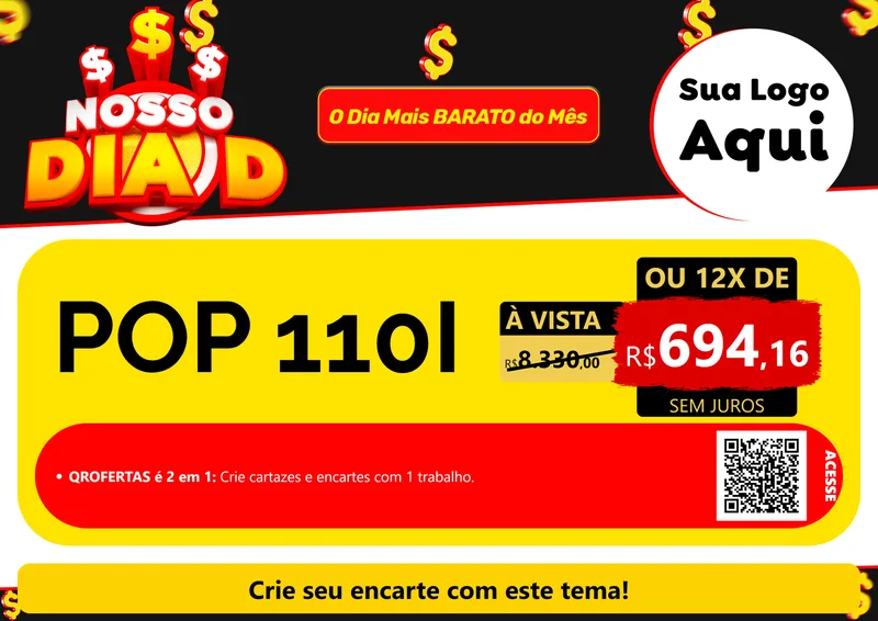 Modelo de Cartaz para Cartaz A4 Horizontal com o tema Nosso Dia D para Concessionaria de Motos