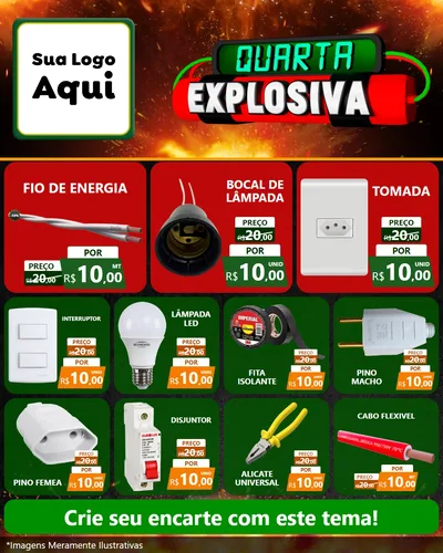Modelo de Rede Social para Feed Instagram com o tema Quarta Explosiva para Materiais Elétricos