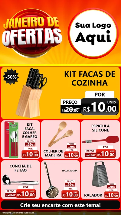 Modelo de Rede Social para Stories com o tema Janeiro de Ofertas para Utilidades Domésticas