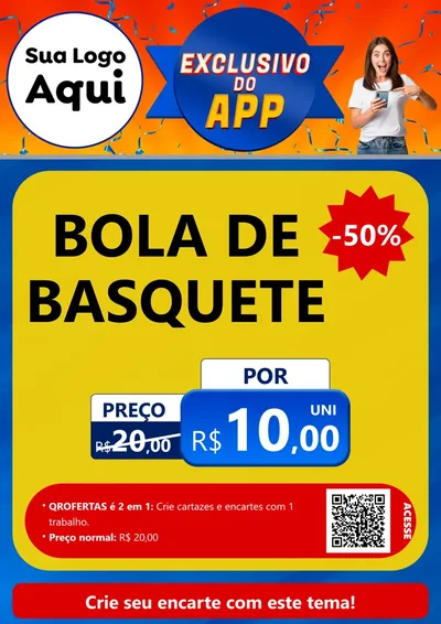Modelo de Cartaz para Cartaz A4 Vertical com o tema Exclusivo do Aplicativo para Artigos Esportivos