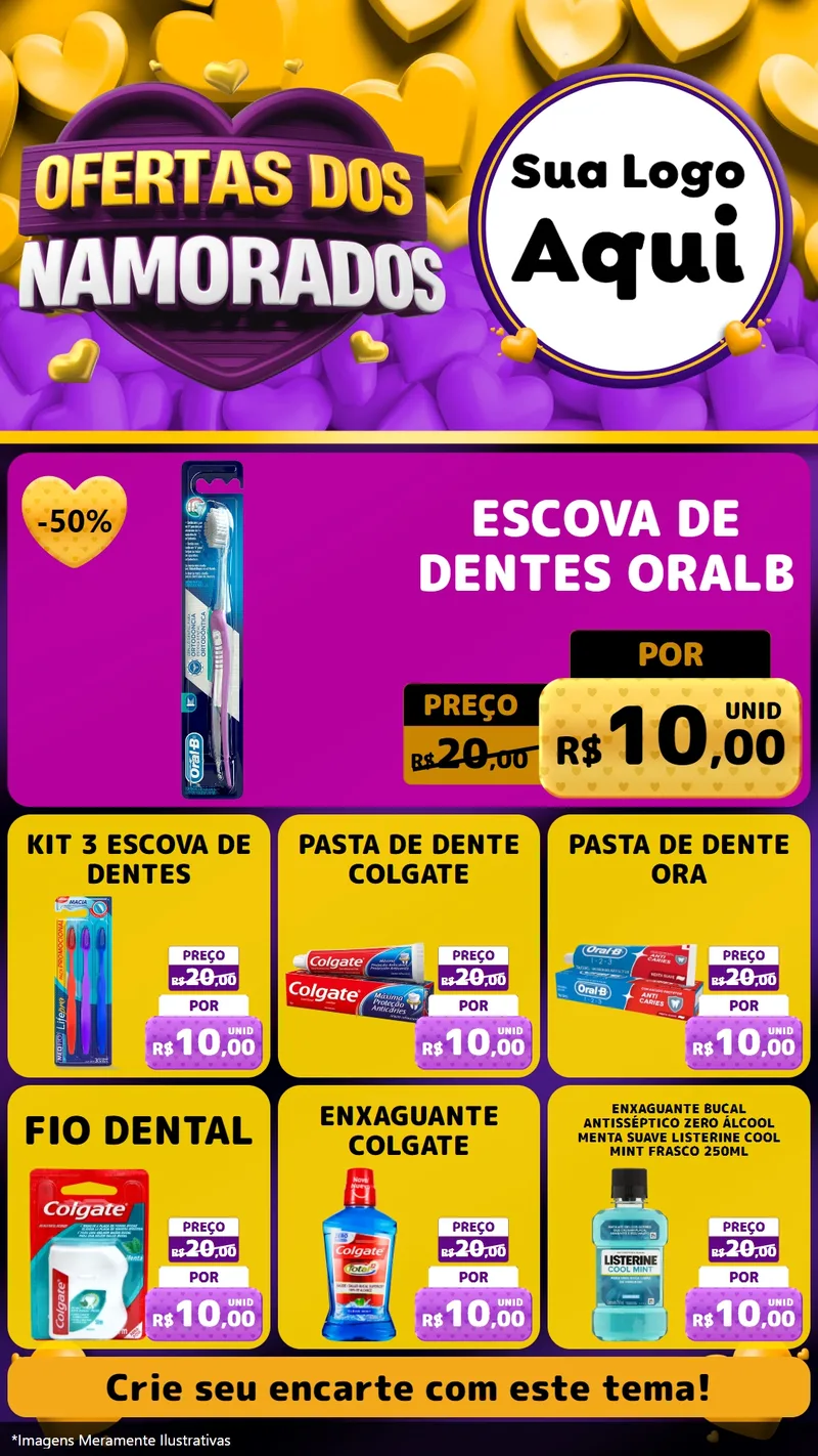 Modelo de Rede Social para Stories com o tema Oferta Dos Namorados para Higiene Pessoal
