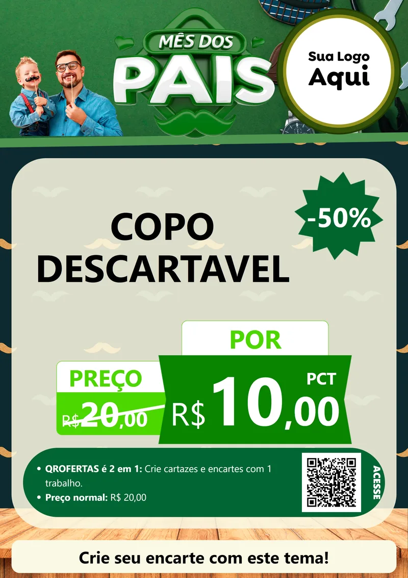 Modelo de Cartaz para Cartaz A4 Vertical com o tema Mês dos Pais para Embalagens