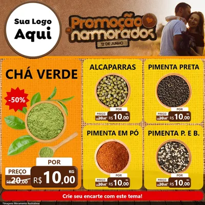 Modelo de Rede Social para Feed Facebook com o tema Promoção Namorados para Produtos Naturais