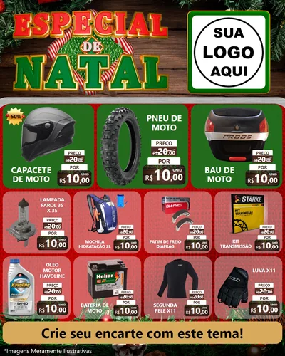 Modelo de Rede Social para Feed Instagram com o tema Especial de Natal para Moto peças