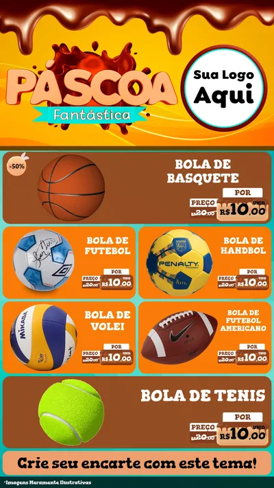 Modelo de TV para TV Vertical com o tema Páscoa Fantástica para Artigos Esportivos