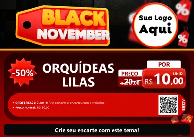 Modelo de Cartaz para Cartaz A4 Horizontal com o tema Black November para Floricultura e jardim