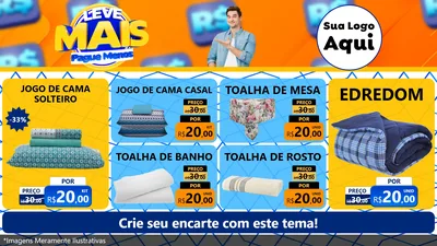 Modelo de TV para TV Horizontal com o tema Leve Mais, Pague Menos para Cama, Mesa e Banho