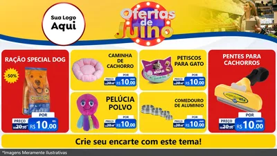 Modelo de TV para TV Horizontal com o tema Ofertas de Julho para Pet Shop