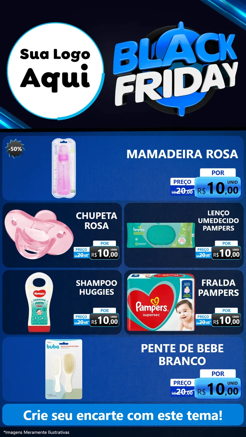 Modelo de TV para TV Vertical com o tema Black Friday para Bebês